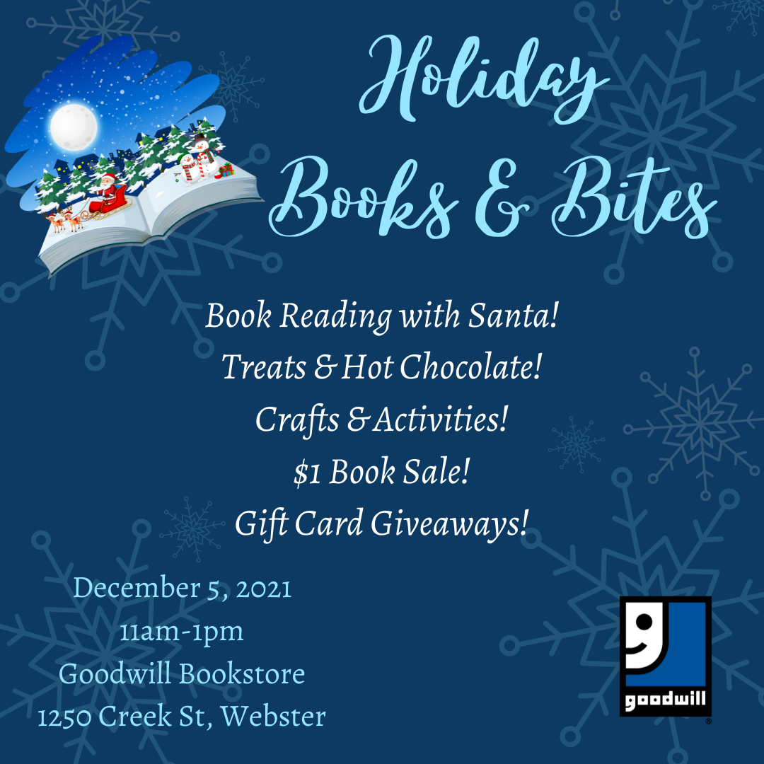 Holiday Books & Bites at the Goodwill book store in Webster NY