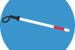 Simple illustration of a white cane